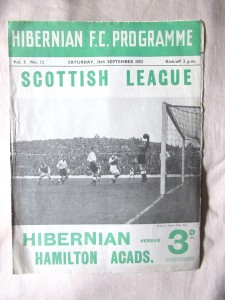 SCOTTISH FOOTBALL PROGRAMME HIBERNIAN V HAMILTON ACADEMICALS 1953 for sale on Ebay