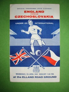 ENGLAND U23 V CZECHOSLOVAKIA U23 ( 07-04-1965 ) for sale on Ebay