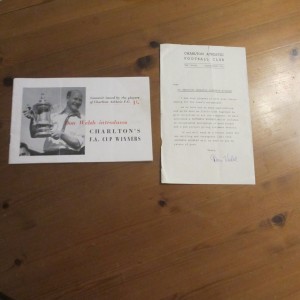 Charlton 1947 Cup Winners Souvenir Booklet + Insert for sale on Ebay