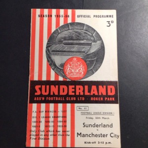 Programme  Sunderland v Manchester City  30th March 1956  Division 1 for sale on Ebay