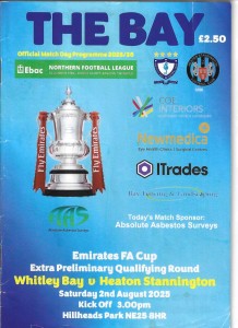 25/26 WHITLEY BAY V HEATON STAN. (FA.CUP E.P. QUALIFYING ROUND) for sale on Ebay