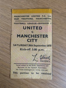 Man United V Man City ~Sat 30th September 1978 Ticket Stub for sale on Ebay