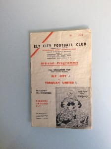 ELY CITY V TORQUAY UNITED 17.11.1956 FA CUP GAME for sale on Ebay