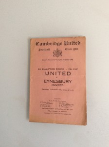 CAMBRIDGE UNITED V EYNESBURY ROVERS 06.11.1954 FA CUP GAME for sale on Ebay
