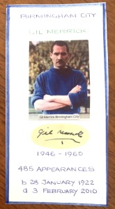 Gil Merrick  Birmingham City  1946 - 1960  Autograph  &  Picture.  born  1922 for sale on Ebay