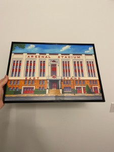 Vintage Arsenal Football Club Stadium Highbury Art Print Poster JVC Shirt Era  for sale on Ebay