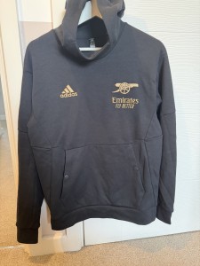 PLAYER ISSUE Arsenal Travel Hoodie 2022/23 Black Gold Adidas Men's XS for sale on Ebay