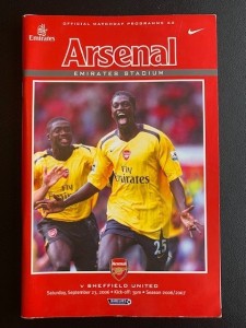Arsenal v. Sheffield United programme, season  2006/07, Very Good for sale on Ebay
