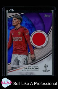 ALEJANDRO GARNACHO 152/299 TOPPS TS-AJ 2024 UCL MANCHESTER UNITED PLAYER WORN for sale on Ebay