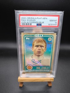 2022-23 TOPPS PLAT. PAUL SCHOLES BLUE SOCCER MANCHESTER UNITED AUTO /49 PSA 10 for sale on Ebay