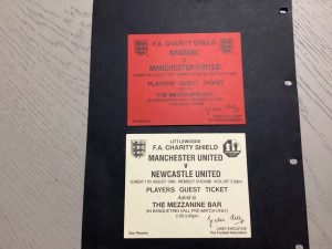 Two Player guest tickets Manchester United 1996 and 98 Charity Shield for sale on Ebay