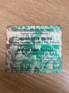 Southampton~Man United~Sat 5th December 1981~Ticket Stub 1981/82 Season. for sale on Ebay