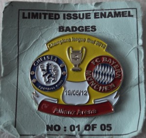 CHELSEA FC BADGE - CHELSEA CHAMPIONS LEAGUE FINAL 2012 MATCH BADGE  for sale on Ebay