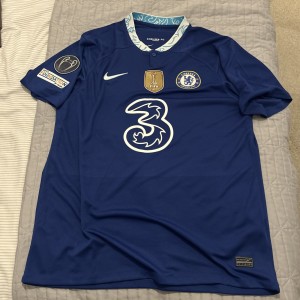 Chelsea 2022/23 Football Home Shirt UCL Fifa World Cup Patch Size XXL Mount 19 for sale on Ebay