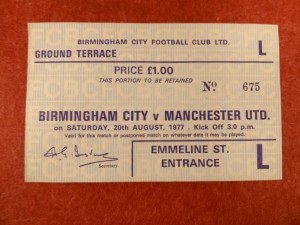 BIRMINGHAM CITY v MANCHESTER UNITED TICKET | 1977/1978 | DIV. 1 | 20 AUG 1977 for sale on Ebay