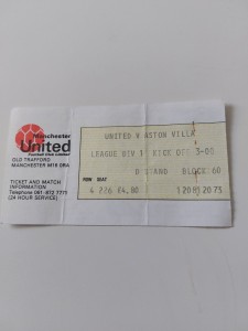 MANCHESTER UNITED v ASTON VILLA FOOTBALL TICKET DIVISION ONE 1980'S for sale on Ebay