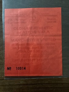 Genuine FA Cup Semi Final Match Ticket, Oldham v Manchester Utd 8/4/1990 RED TKT for sale on Ebay