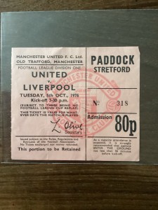 Manchester United v Liverpool Genuine Match Ticket, 5/10/1976 for sale on Ebay
