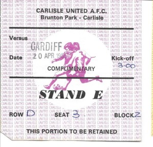 1984/85 CARLISLE UNITED v CARDIFF CITY     Match Ticket for sale on Ebay