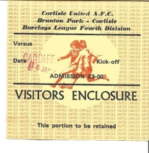 1987/88  CARLISLE UNITED v CARDIFF CITY     Match Ticket for sale on Ebay