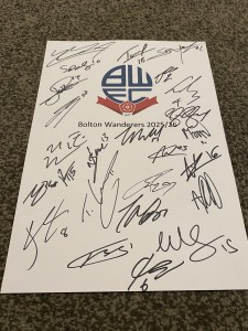 Bolton Wanderers Football Club 2025/26 Signed A4 card sheet by Cozier Duberry for sale on Ebay
