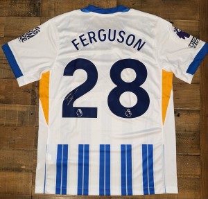 Signed Evan Ferguson Brighton Hove Albion FC 24/25 Home Shirt Proof Ireland for sale on Ebay