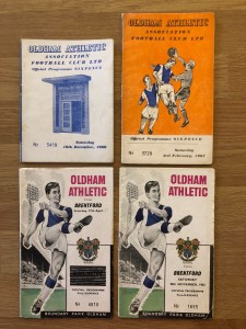 Four Oldham Athletic home programmes:1960/61; 1961/62; 1962/63; 1963/64 for sale on Ebay