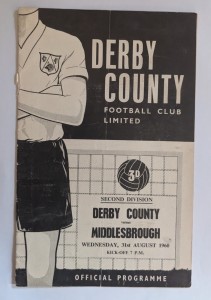 Derby County v Middlesbrough Division 2  31/08/60 for sale on Ebay