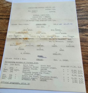 IPSWICH TOWN V CHELSEA FOOTBALL COMBINATION 1968 SINGLE SHEET for sale on Ebay