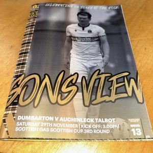 Dumbarton V Auchinleck Talbot 29th November 2025 Scottish Cup Programme for sale on Ebay