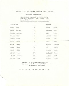 1975/76   CARDIFF CITY RESERVES v ARSENAL RESERVES       Football Combination for sale on Ebay