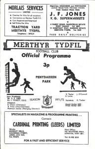 1971/72  MERTHYR TYDFIL v YEOVIL TOWN for sale on Ebay