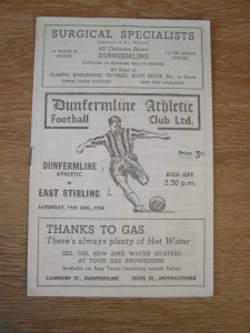 1957/58 DUNFERMLINE ATHLETIC v EAST STIRLING for sale on Ebay