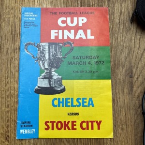 Chelsea v Stoke 1972 League Cup Final Programme. for sale on Ebay