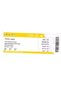 Ticket Leeds United v Chelsea 2025/26 - no folds no creasing for sale on Ebay