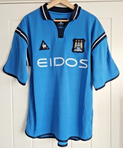 VINTAGE MANCHESTER CITY HOME FOOTBALL SHIRT 2001-02 LE COQ SPORTIF for sale on Ebay