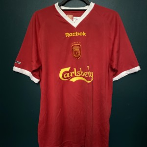 LIVERPOOL FC.  2001 CHAMPIONS LEAGUE HOME SHIRT, SS. REEBOK  38/40 for sale on Ebay