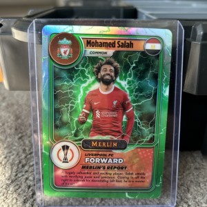 2023-24 Topps Chrome Merlin UEFA Mohamed Salah Merlin's Gamers Liverpool #MG-38 for sale on Ebay