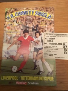 Liverpool v Tottenham Hotspur 1982 Charity Shield Programme + Ticket Stub for sale on Ebay