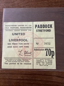Manchester Utd v Liverpool Genuine Match Ticket Date Not Specified but Is 1975/6 for sale on Ebay