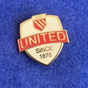 Manchester United Supporters Club “UNITED Since 1878” Pin Badge MUFC-Red Devils  for sale on Ebay