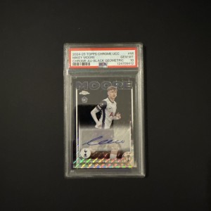 2025 Topps Chrome UCC Mikey Moore RC Auto /10 PSA 10 Tottenham for sale on Ebay