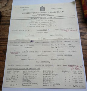 IPSWICH TOWN V COLCHESTER UNITED FA YOUTH CUP 2ND ROUND 1968 SINGLE SHEET for sale on Ebay