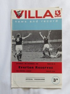 Football Programme Aston Villa Res v Everton Res 1965/66 for sale on Ebay