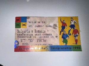 Bulgaria V Romania 13th June 1996 UEFA Euro 1996 St James’ Park Ticket Stub for sale on Ebay