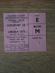 TICKET : 1966/67 STOCKPORT COUNTY v LINCOLN CITY for sale on Ebay