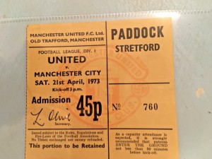 Man United v Man City League Div 1 1973 ticket for sale on Ebay