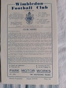 1959/60 Wimbledon v Corinthian Casuals Isthmian League Match Programme. for sale on Ebay