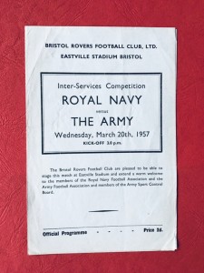 Rare - ROYAL NAVY vs THE ARMY 1957 inc. BOBBY CHARLTON etc. for sale on Ebay