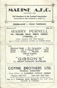 1960/61   MARINE v WIGAN ATHLETIC  FA Cup for sale on Ebay